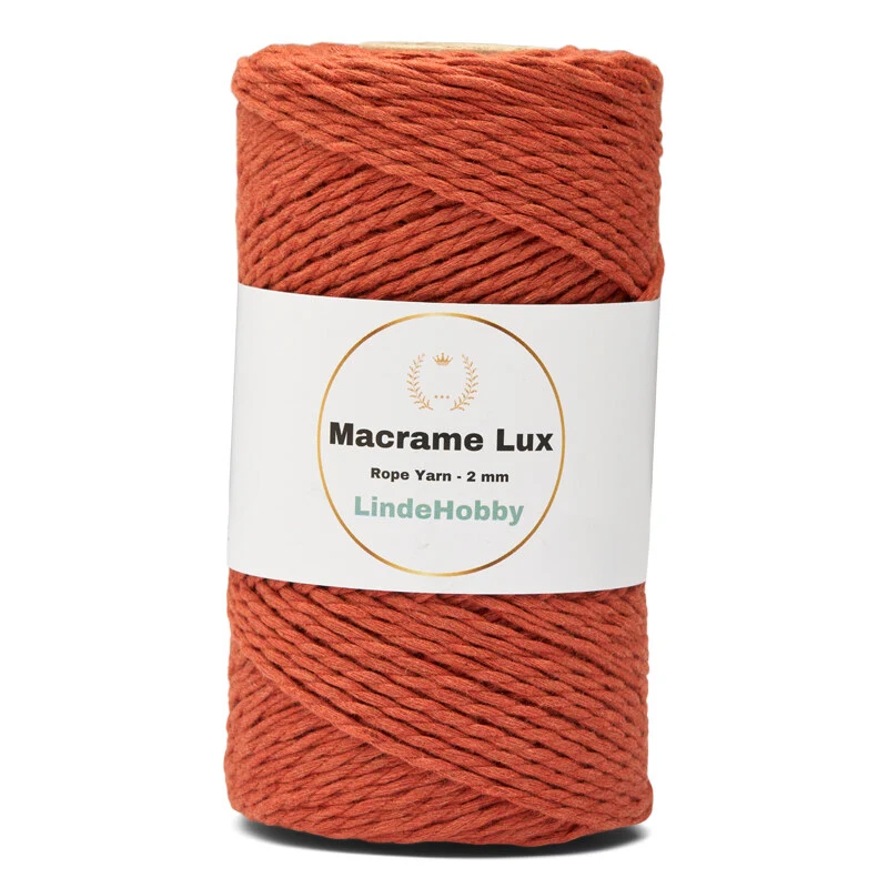 LindeHobby Macrame Lux, Rope Yarn, 2 mm 06 Gebranntes Orange