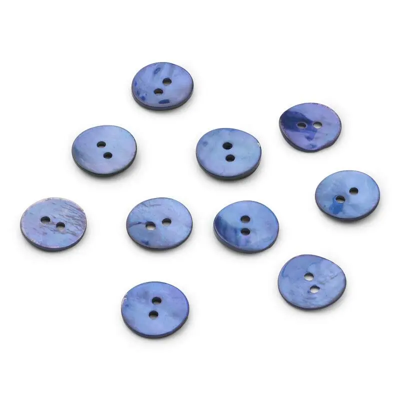 HobbyArts Perlmuttknöpfe, Blau, 15 mm, 10 Stück