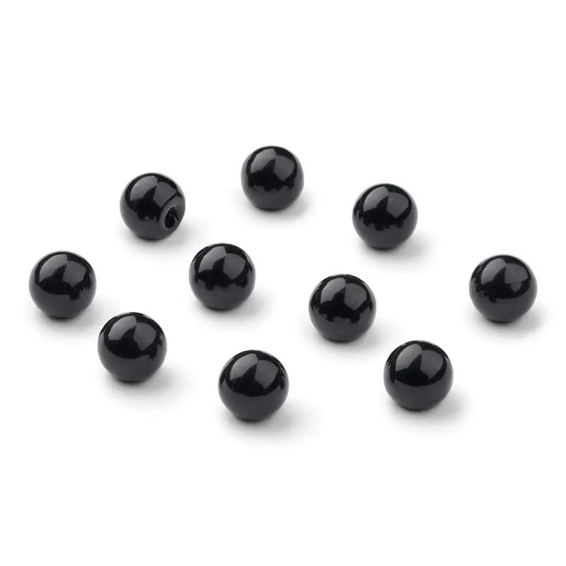 HobbyArts Perlenknöpfe, Schwarz, 12 mm, 10 Stück