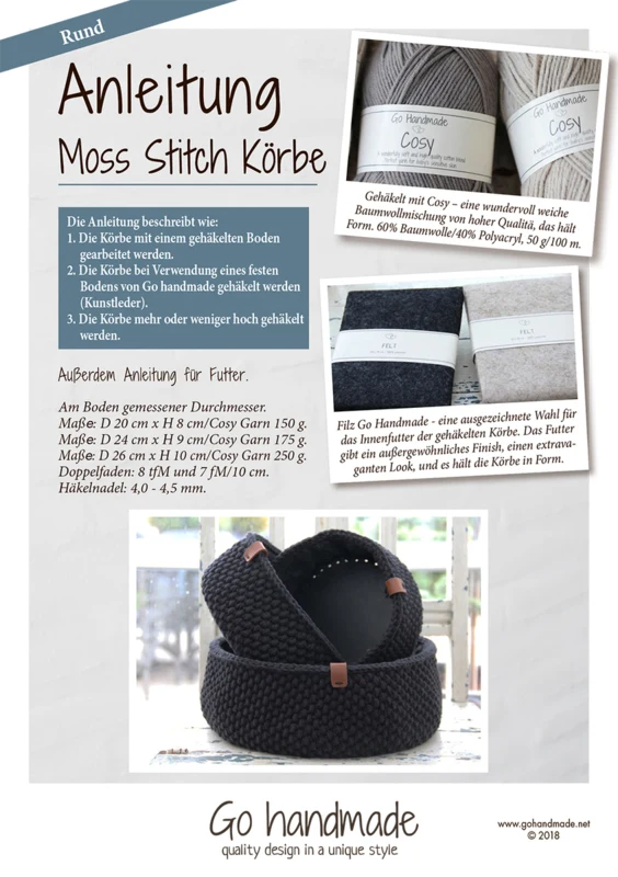99762 Moss Stitch korb - Rund