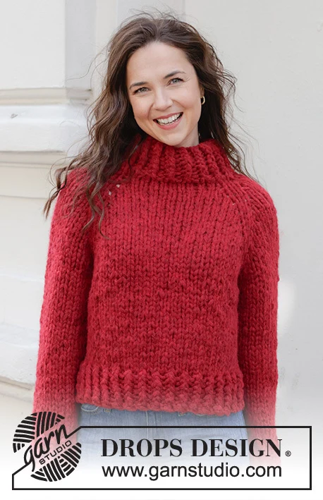 245-30 Red Embers Sweater by DROPS Design