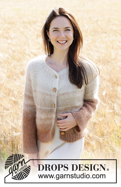 249-2 Falling Sand Cardigan by DROPS Design
