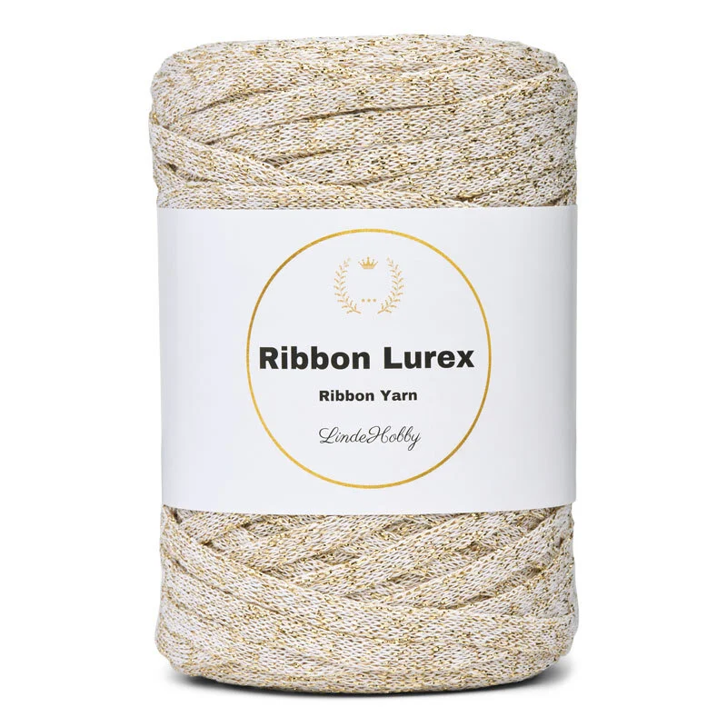 LindeHobby Ribbon Lurex 10 White Gold