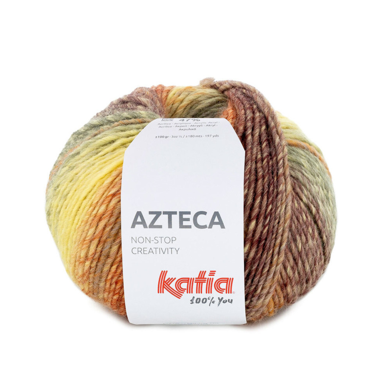 Katia Azteca 90 Rost-gelb-grün