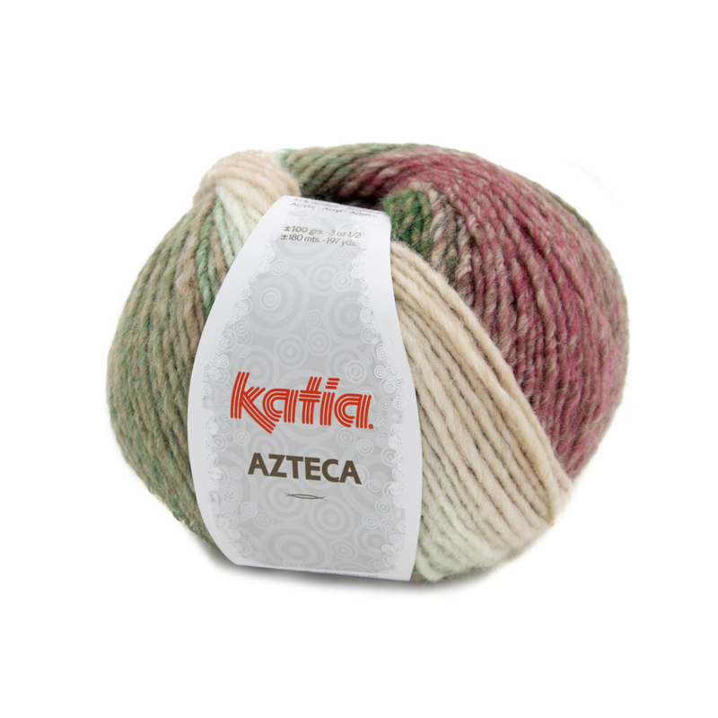 Katia Azteca 75 Ecru-grün-rosa-braun