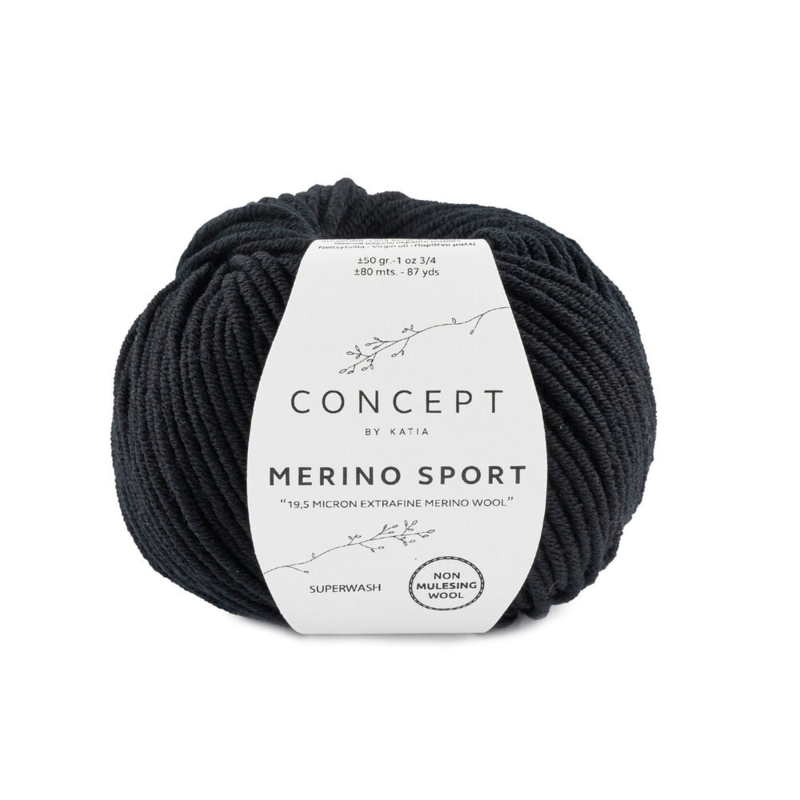 Katia Concept Merino Sport 002 Schwarz