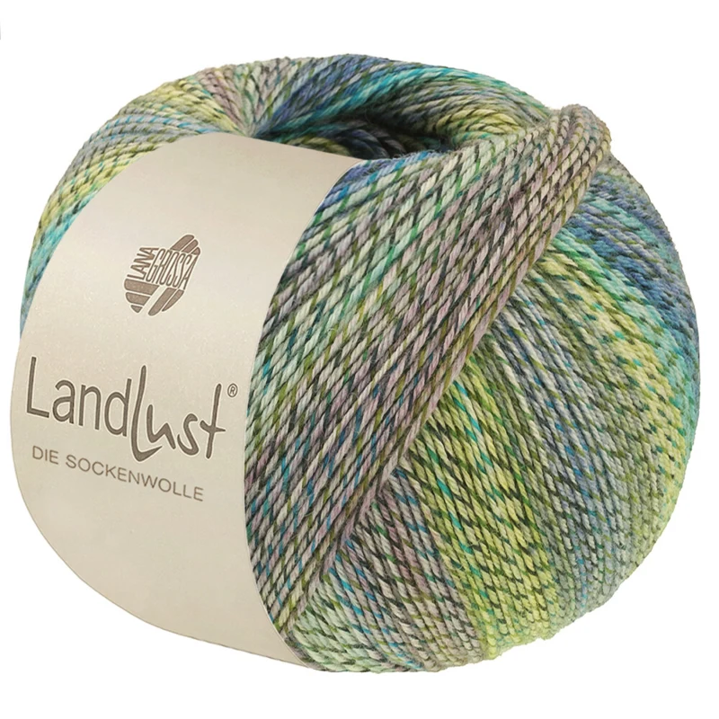 Lana Grossa Landlust Die Sockenwolle 221 Limette/Helloliv/Dunkeloliv/Hellgrau/Hellblau/Türkis/Jade/Blau