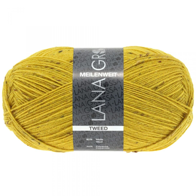 Lana Grossa Meilenweit 100 Tweed 157 Senfgelb