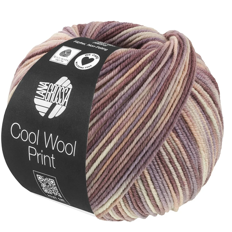 Lana Grossa Cool Wool Print 845 Greige/Beige/Mauve/Taupe/Graubraun