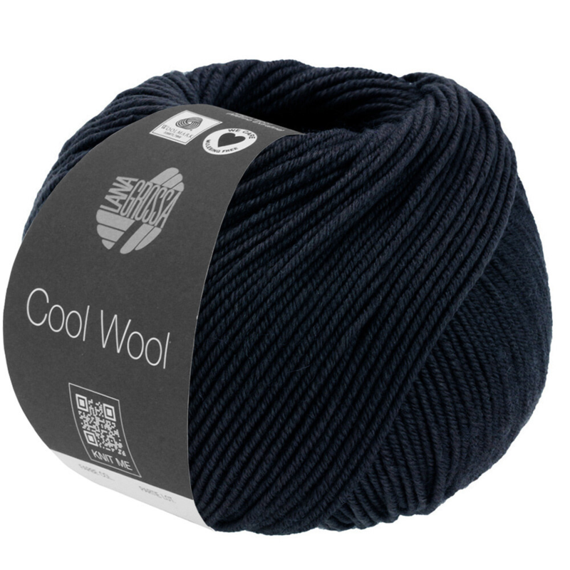 Lana Grossa Cool Wool Mélange 1430 Schwarzblau meliert