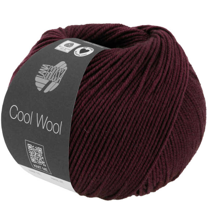 Lana Grossa Cool Wool Mélange 1404 Schwarz-rot meliert