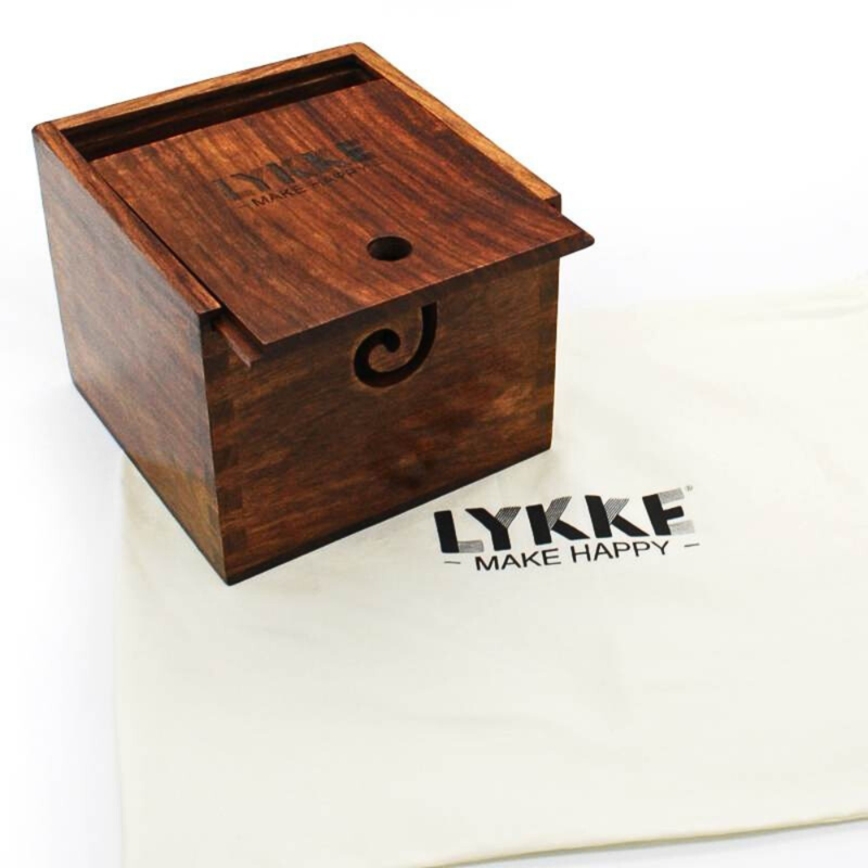 LYKKE Garnbox mit Deckel Shisham Wood