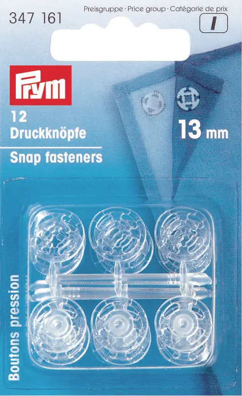 Prym Druckknöpfe, transparent, 7-15mm