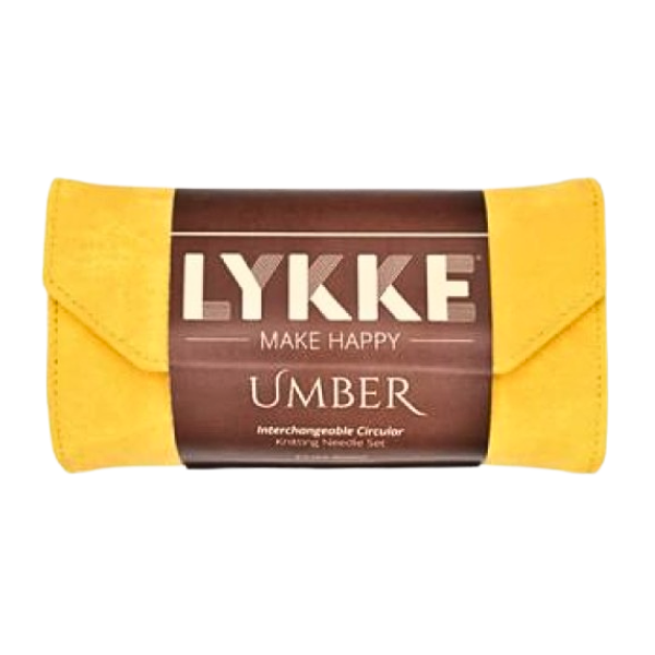 LYKKE Austauschbare Rundstricknadelset Umber, Gelb, 9 cm
