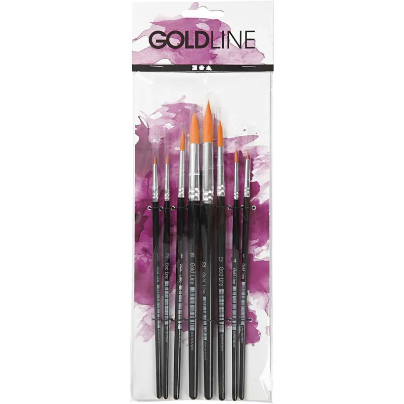 Gold Line Pinsel, Rund 1–8 mm, 8 Stk