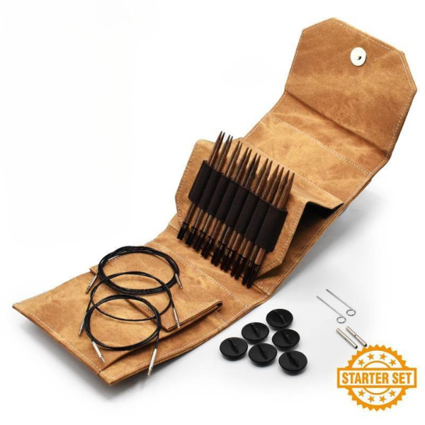 LYKKE Austauschbares Rundstricknadel-Set Umber, Starter Set, Tan, 13 cm