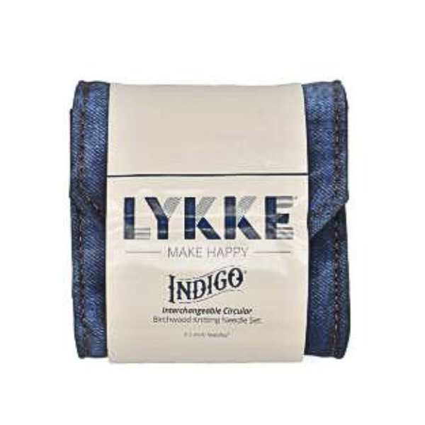LYKKE Auswechselbare Rundstricknadelset, Indigo, Starter Set, Blau, 9 cm