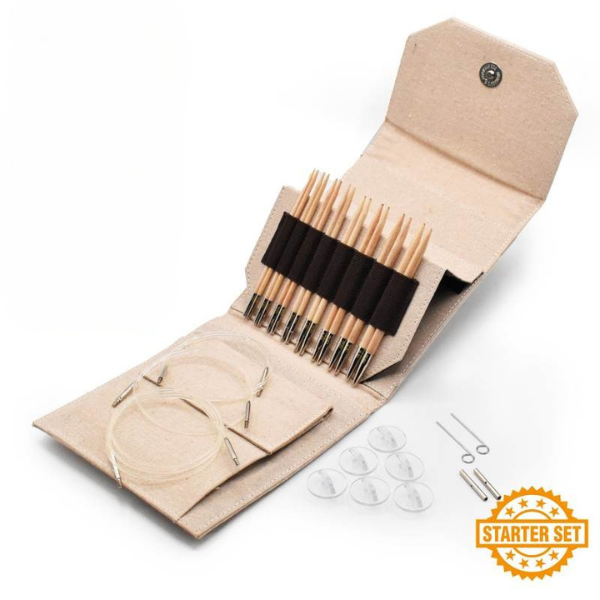LYKKE Austauschbare Rundstricknadelnset Naturale, Starter-Set, Beige, 13 cm