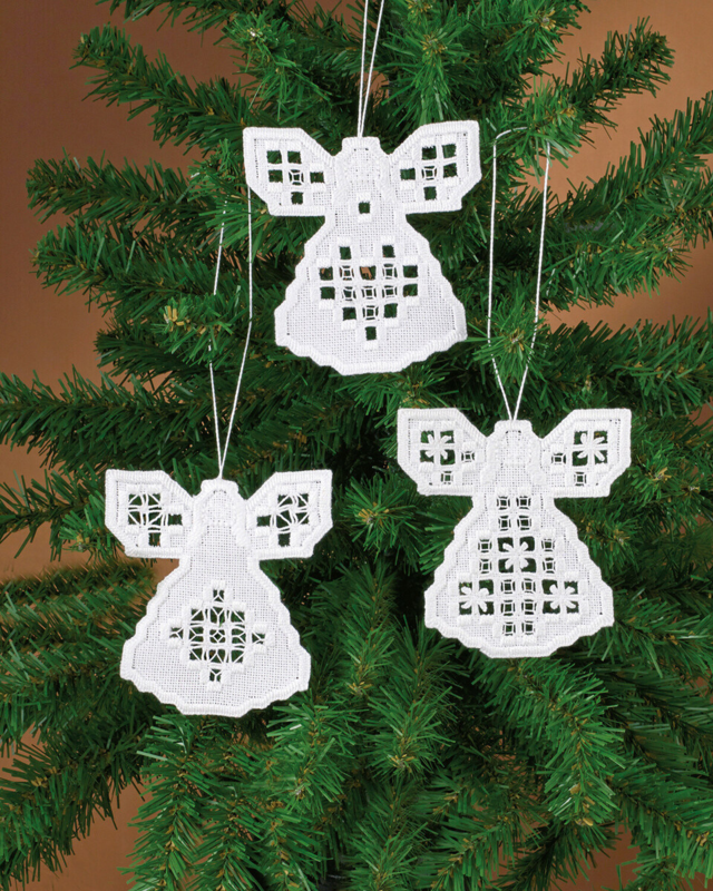 Stickpackung Hardanger Engel 3er Set 10 x 10 cm