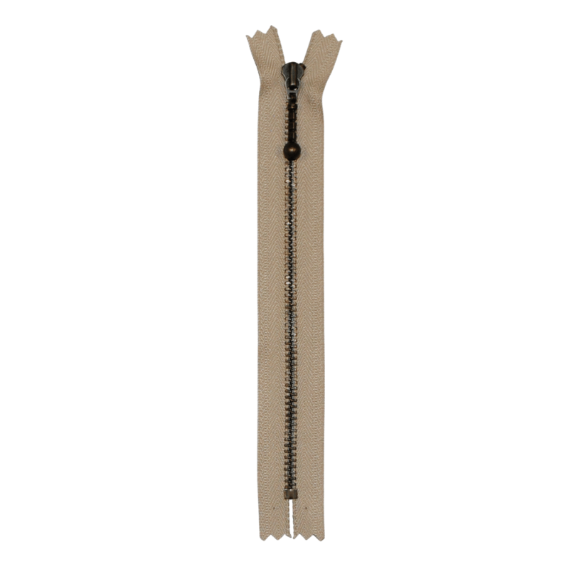 YKK Fester Reißverschluss Antik-Messing 4 mm 17 cm 572 Sand