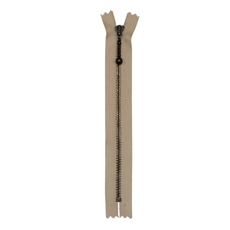 YKK Fester Reißverschluss Antikmessing 4 mm 28 cm 572 Sand