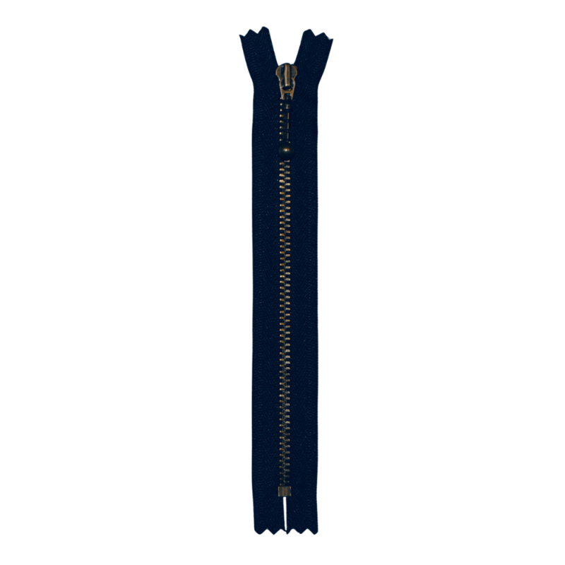 YKK Fester Reißverschluss Antikmessing 4 mm 28 cm 560 Marineblau