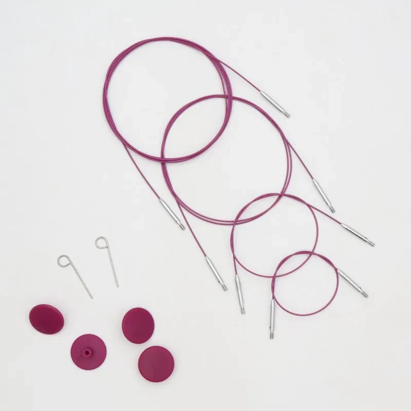 KnitPro Thin & Flex Kabel, Lila Swivel, 40–150 cm