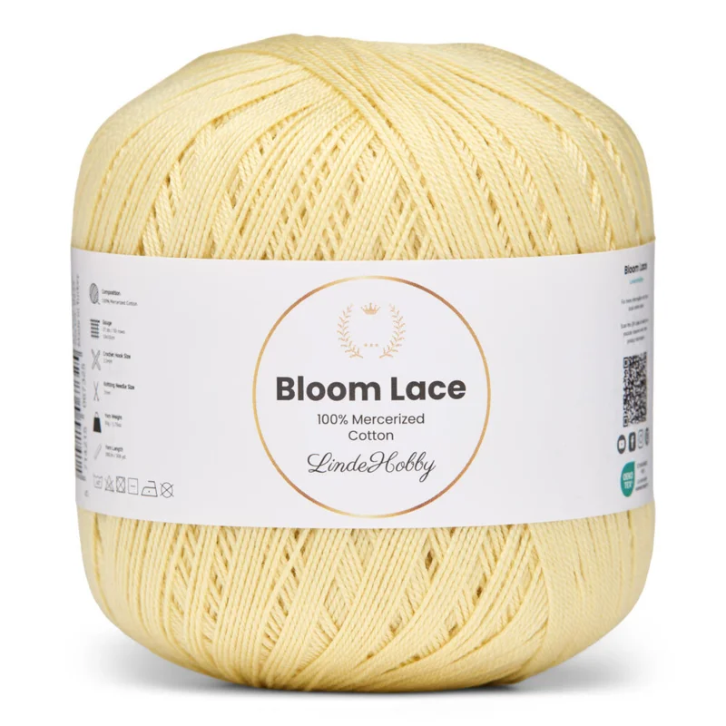 LindeHobby Bloom Lace Mercerized Cotton 21 Zartgelb