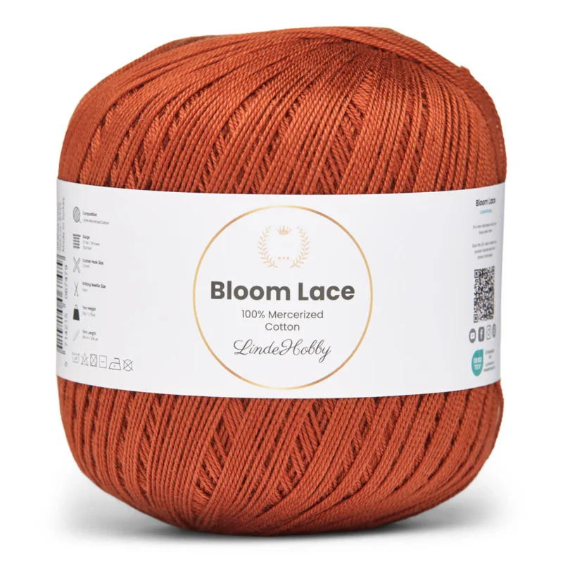 LindeHobby Bloom Lace Mercerized Cotton 36 Ziegelrot