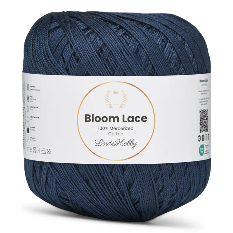 LindeHobby Bloom Lace Mercerized Cotton 17 Marineblau