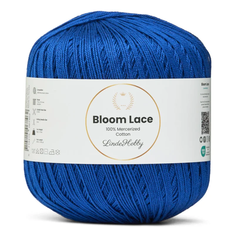 LindeHobby Bloom Lace Mercerized Cotton 35 Königsblau