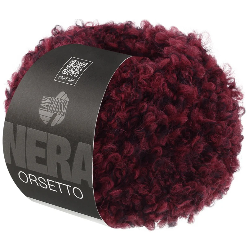 Lana Grossa Orsetto 102 Burgund/Schwarz