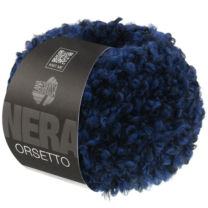 Lana Grossa Orsetto 107 Dunkelblau/Schwarz