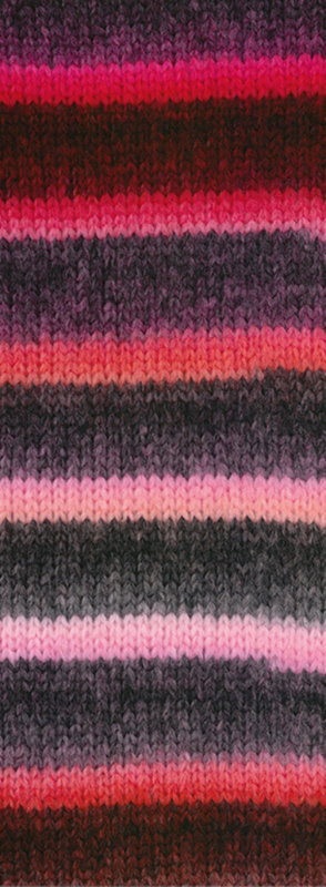 Lana Grossa Bomba 02 Rosa/Pink/Koralle/Brombeere/Graurot/Graurosa/Dunkelgrau