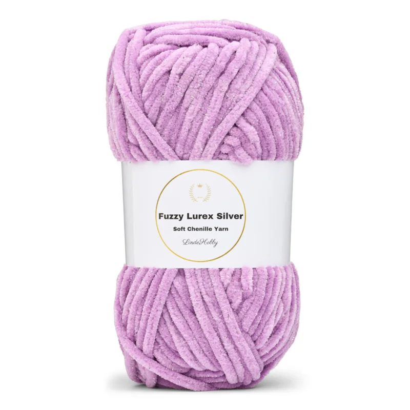 LindeHobby Fuzzy Chenille Silver Lurex 41 Flieder