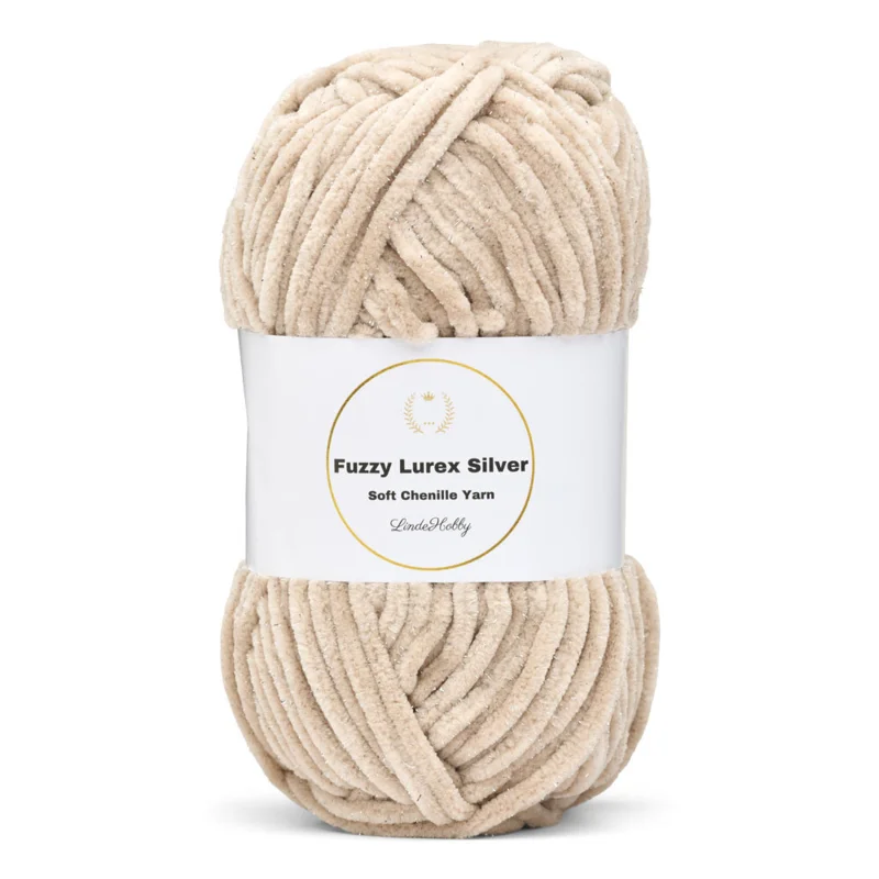 LindeHobby Fuzzy Chenille Silver Lurex 43 Hafer