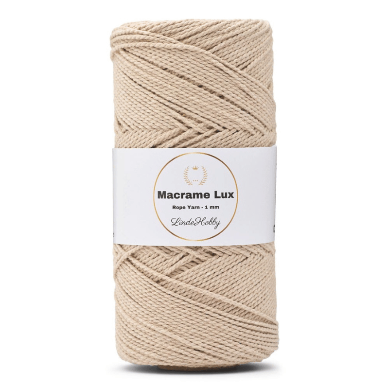 LindeHobby Macrame Lux, Makrameegarn, 1 mm 05 Beige