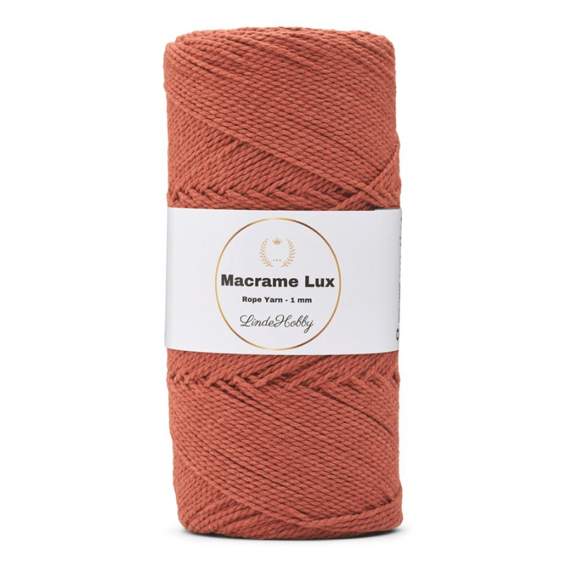 LindeHobby Macrame Lux, Makrameegarn, 1 mm 09 Gebranntes Orange