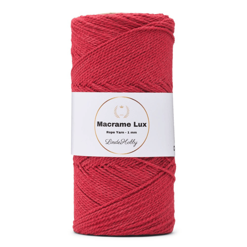 LindeHobby Macrame Lux, Makrameegarn, 1 mm 10 Rot