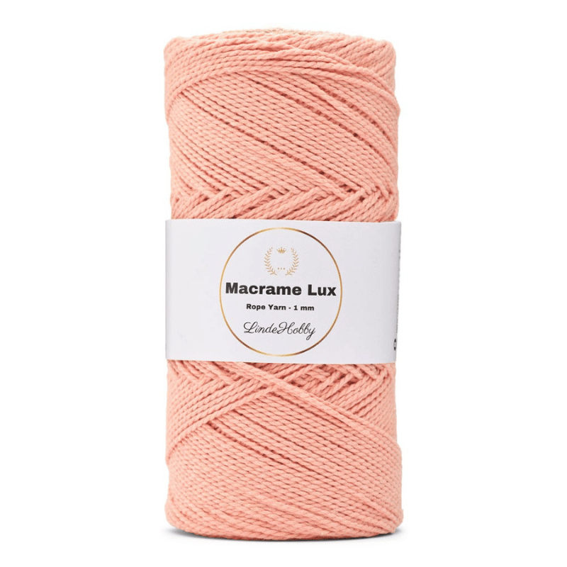 LindeHobby Macrame Lux, Makrameegarn, 1 mm 11 Hellrosa