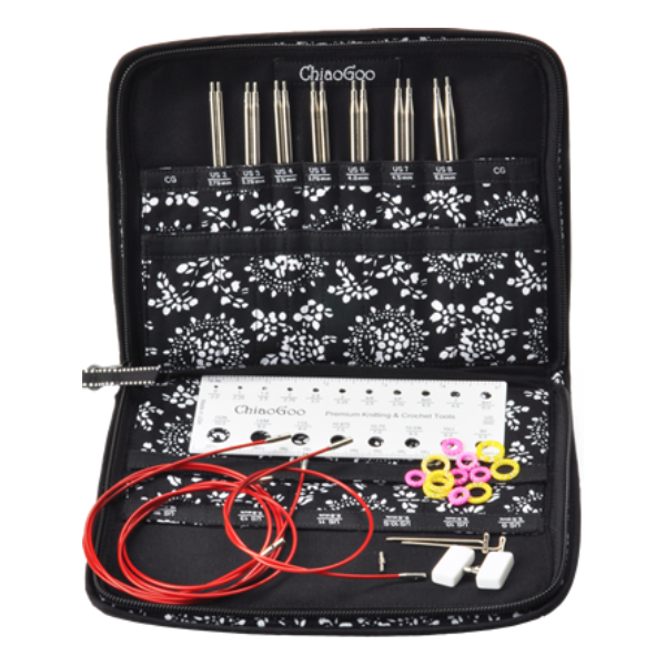 ChiaoGoo Austauschbares Rundstricknadel-Set Twist Red Lace, Small, 13 cm