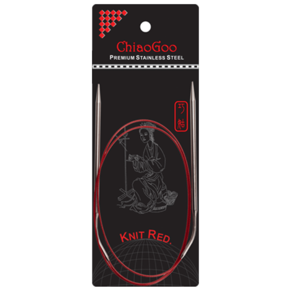 ChiaoGoo Rundstricknadeln Knit Red Edelstahl (23-100 cm) 100 cm