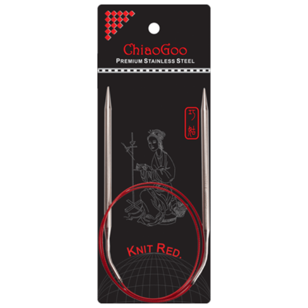ChiaoGoo Rundstricknadeln Knit Red Edelstahl (23-100 cm) 80 cm