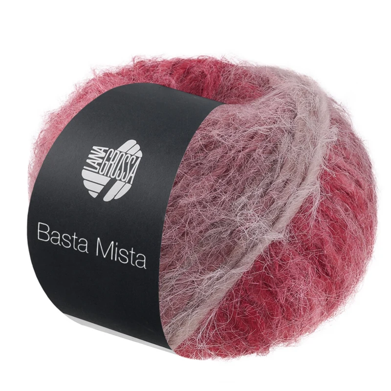 Lana Grossa Basta Mista 119 Burgund/Weinrot/Graurot/Taupe/Graubeige