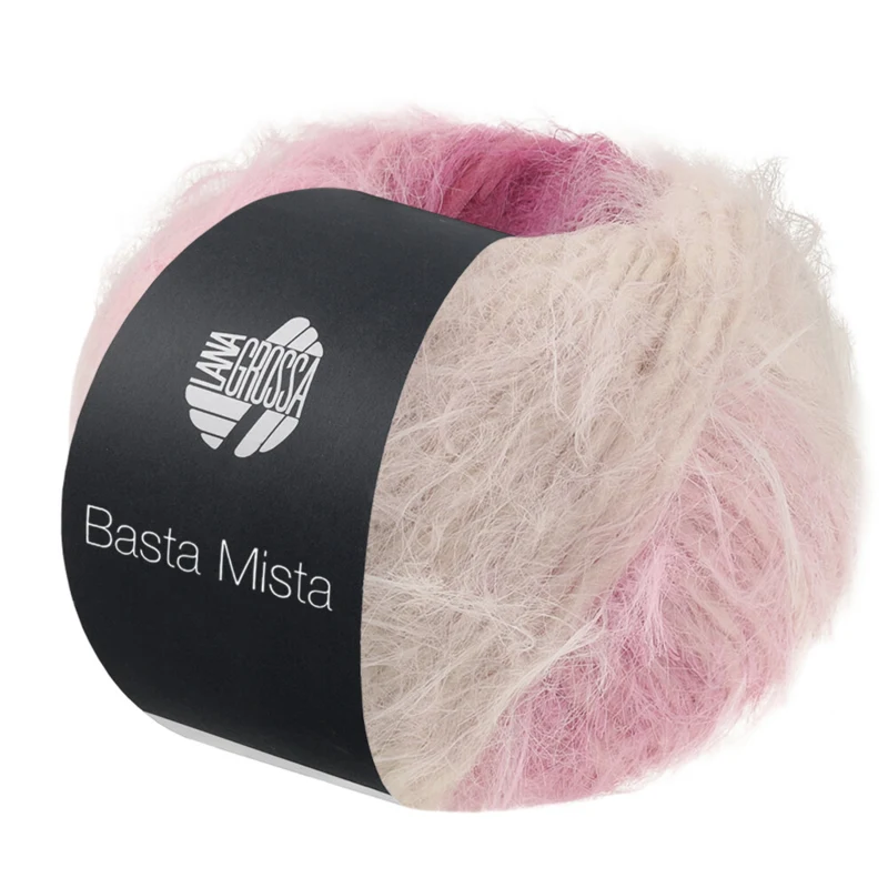 Lana Grossa Basta Mista 123 Rotviolett/Fuchsia/Pink/Rosa/Rohweiß/Muschel