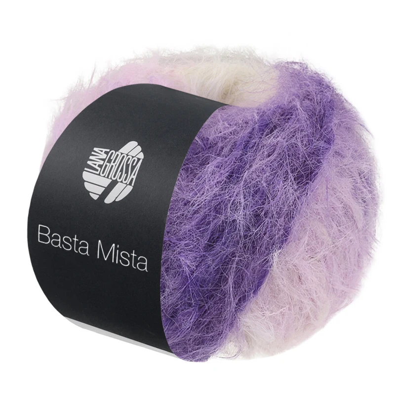Lana Grossa Basta Mista 125 Dunkelviolett/Grauviolett/Violett/Flieder/Weiß