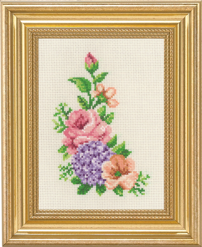 Stickset Rose und Hortensie 14 x 19 cm