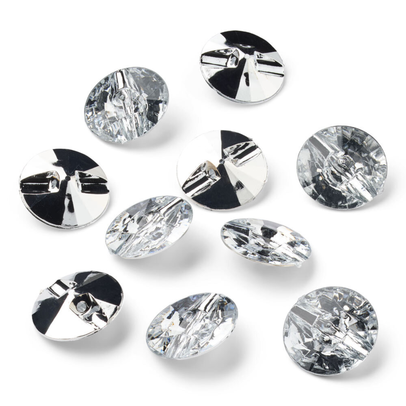 LindeHobby Kristallknöpfe, Klar, 20 mm, 10 Stück