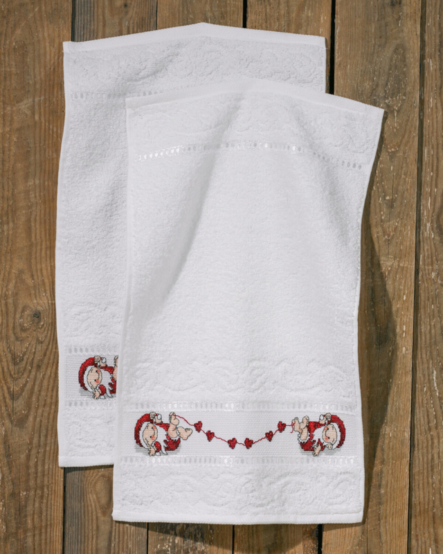 Stickset Herz-Wichtel 2 Stk. 30 x 50 cm