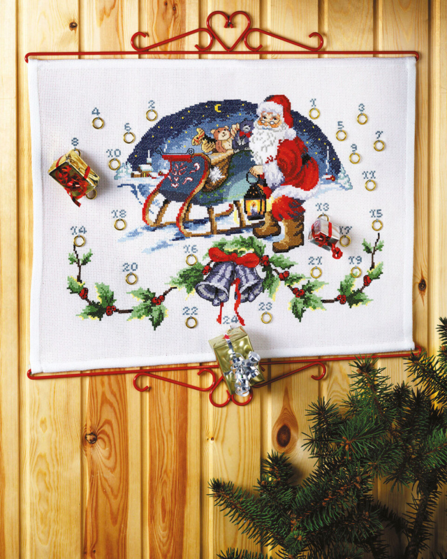 Stickpaket Weihnachtsmann/Schlitten 55x40 cm B5125/55x2